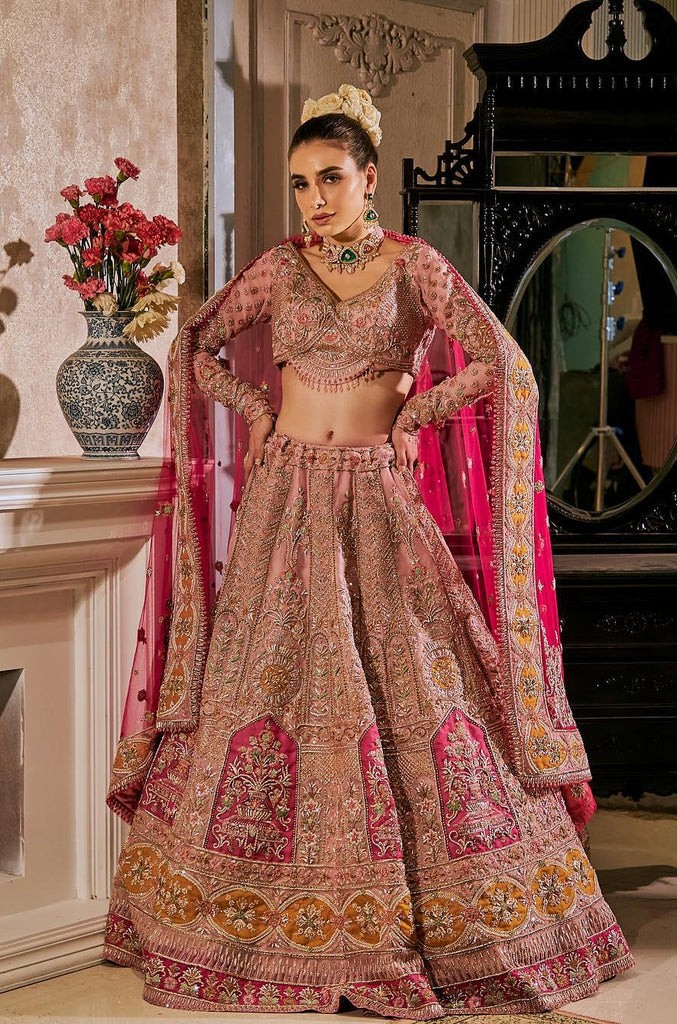 PINK DESIGNED LEHENGA WITH HEAVY EMBROIDERY